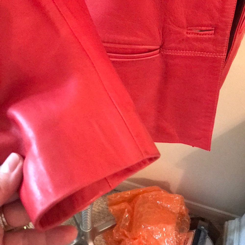 Red Leather Jacket 🧥😍 - Picture 3 of 6